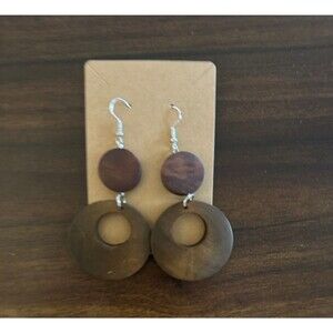 Simple Double Circle Wooden Jewelry Trendy Earrings